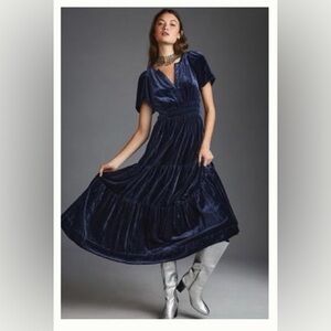 The Somerset Velvet Maxi Dress by Anthropologie